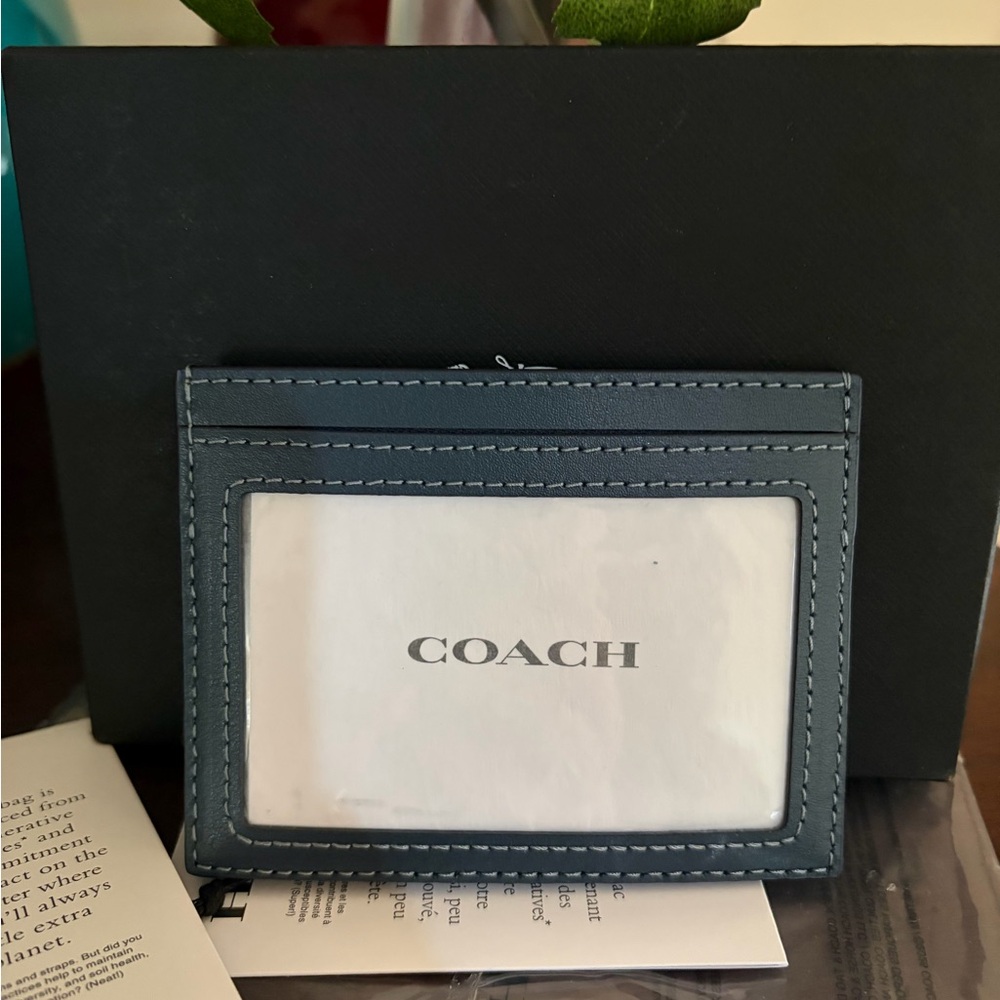 NWT Coach Quilted Denim Slim ID Card Case - Picture 4 of 6